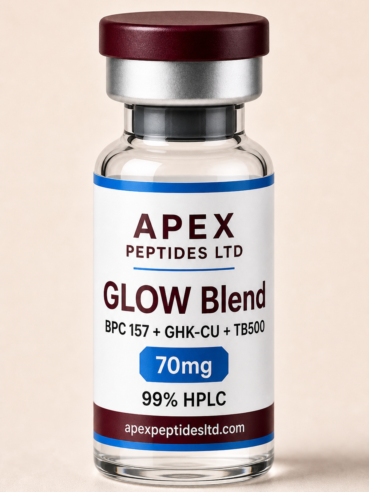 GLOW(BPC 157 10mg+GHK-CU 50mg+TB500 10mg) 70mg packaging